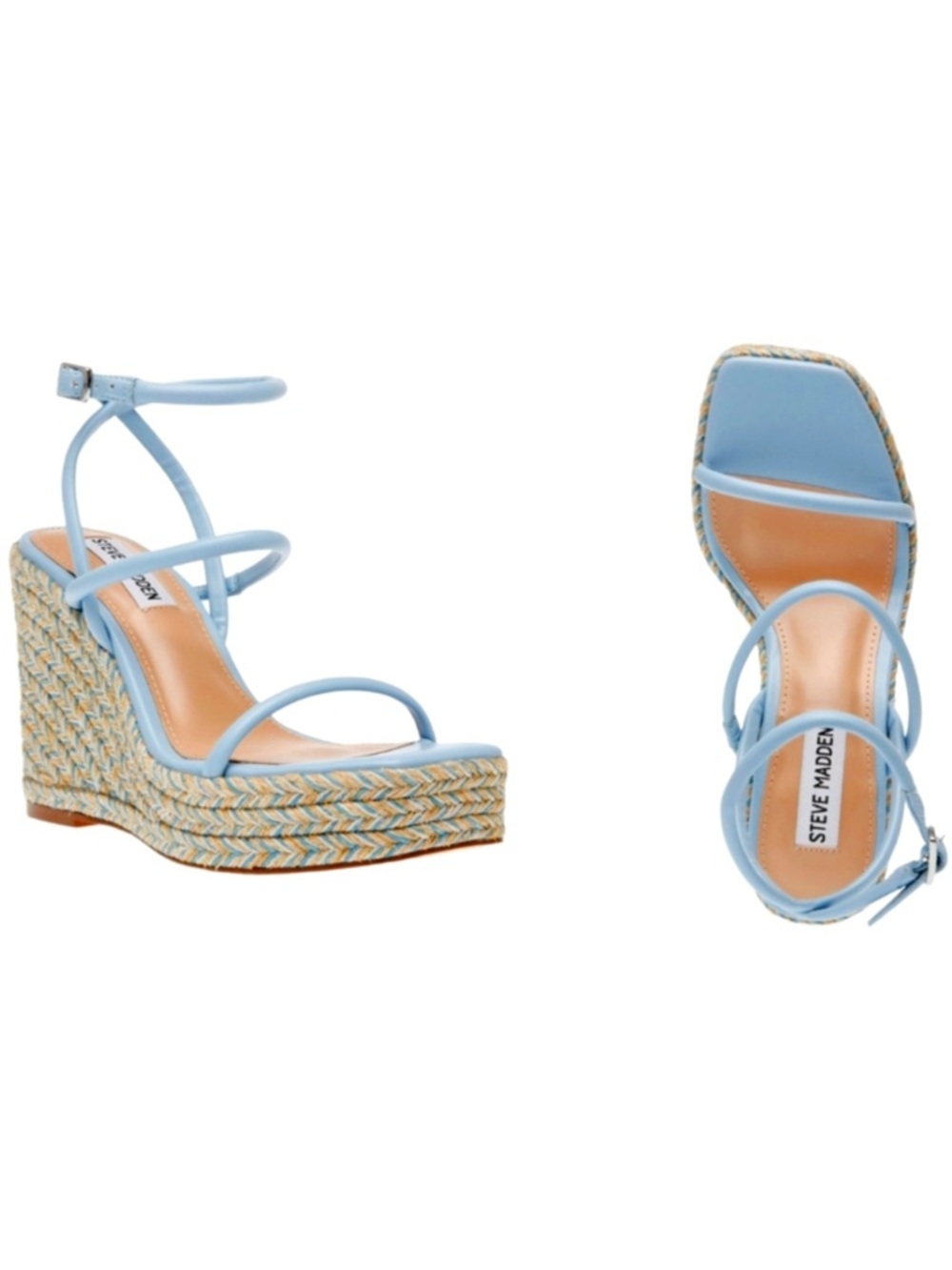 Steve Madden Pastel Blue Strappy Espadrille Sandals